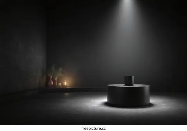 Dark Studio Product Showcase with Spotlight