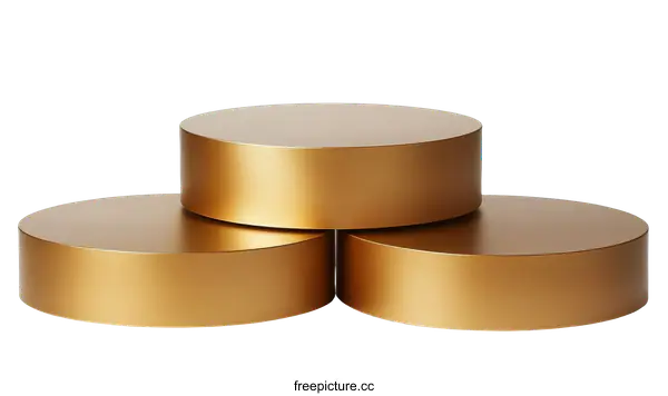 [Transparent Background PNG]Three Gold Podiums for Award Ceremony