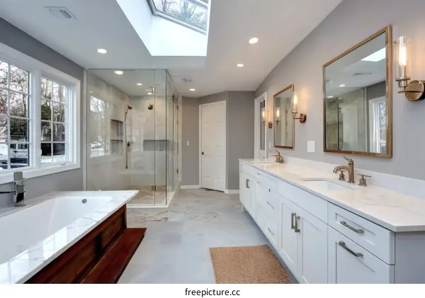 Modern Elegant Bathroom Design with Double Vanity