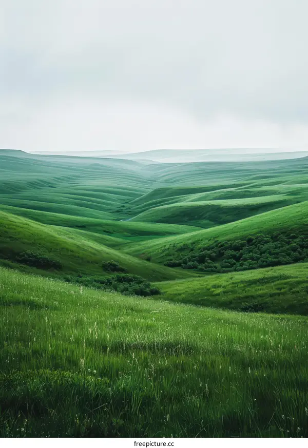 Rolling Green Hills Meet Clear Blue Skies