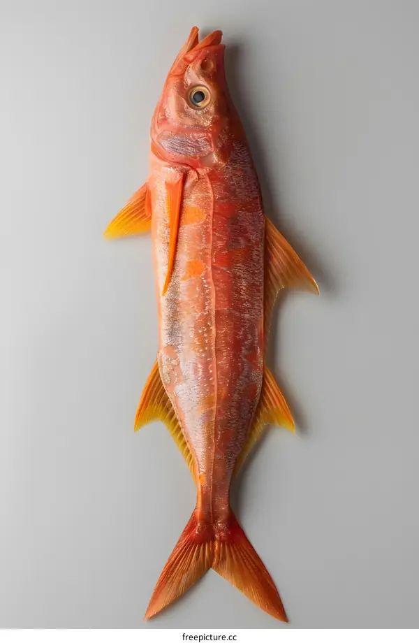 Fresh red fish on white background
