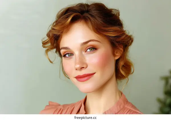 Elegant Woman with Romantic Updo Hairstyle