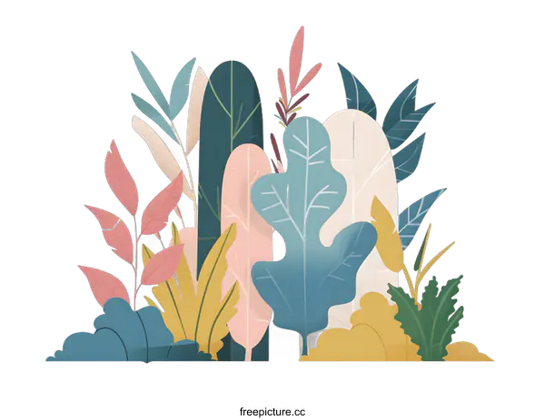 [Transparent Background PNG]Colorful Leaves Illustration On transparent background