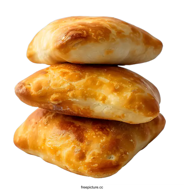 [Transparent Background PNG]Stack of three baked buns