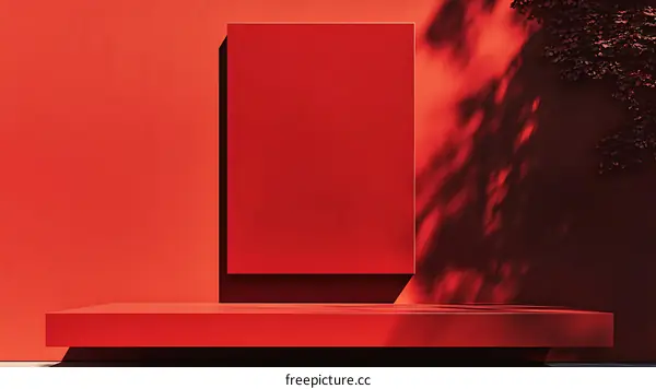 Red Minimalist Geometric Product Display Background
