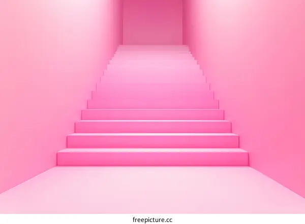 Pink Stairs Interior Design Illustration