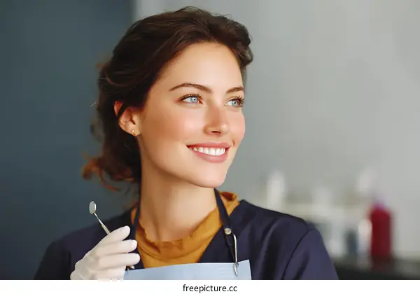 Smiling Caucasian Female Dentist or Medical Professional