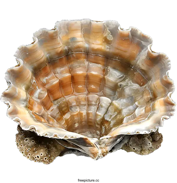 [Transparent Background PNG]Large Scalloped Seashell on White Background