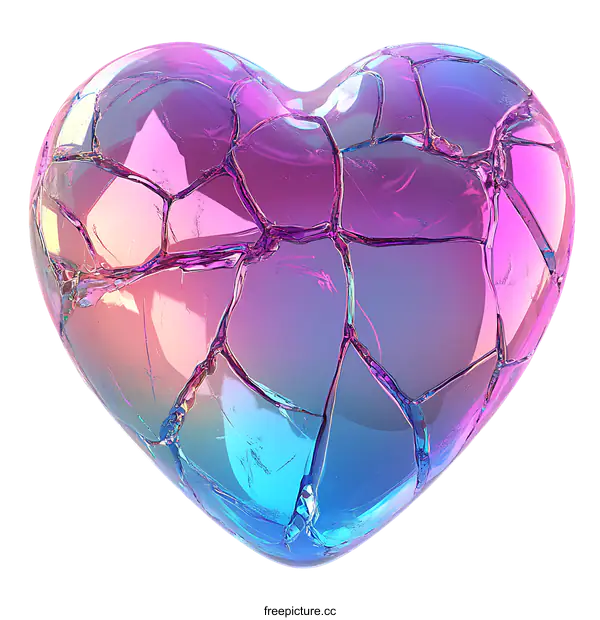 [Transparent Background PNG]Broken Heart Abstract Illustration