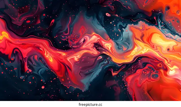 Colorful liquid is flowing