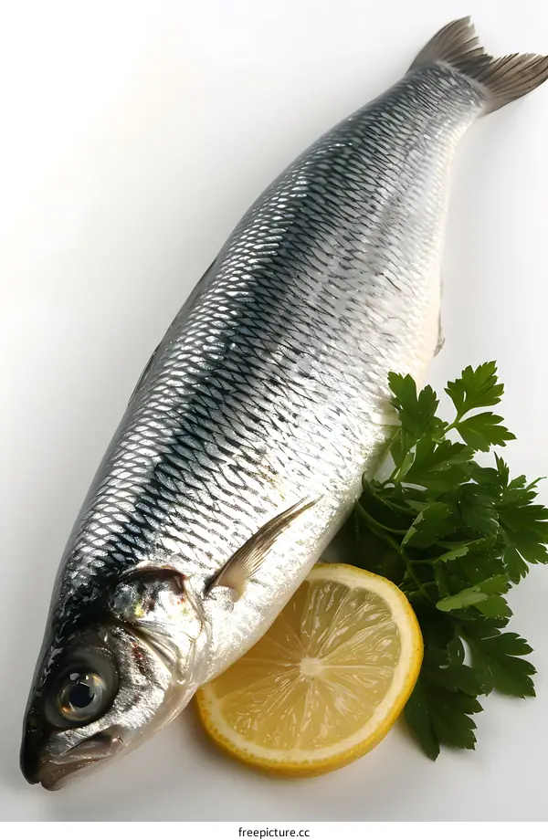 Freshwater fish with lemon and parsley