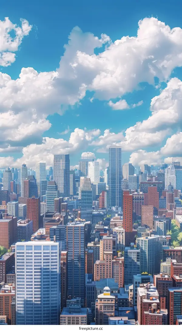 A Sprawling Metropolis with a Blue Sky