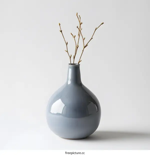 Grey Vase with Twigs
