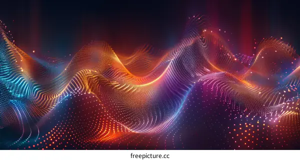 Glowing Particles with Colorful Abstract Background