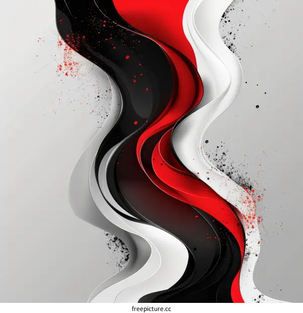 Black red and white flowing liquid abstract background