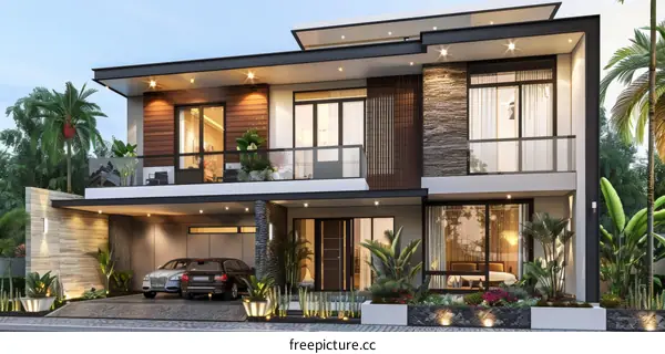 Modern Minimalist House with Luxurious Garden