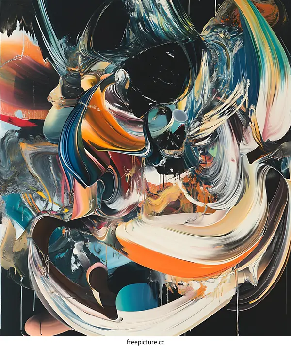 Abstract Swirls and Shapes in Oil Painting