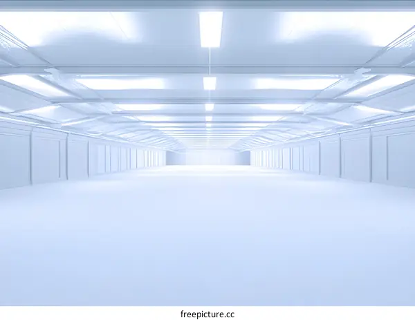 Abstract Futuristic White Corridor