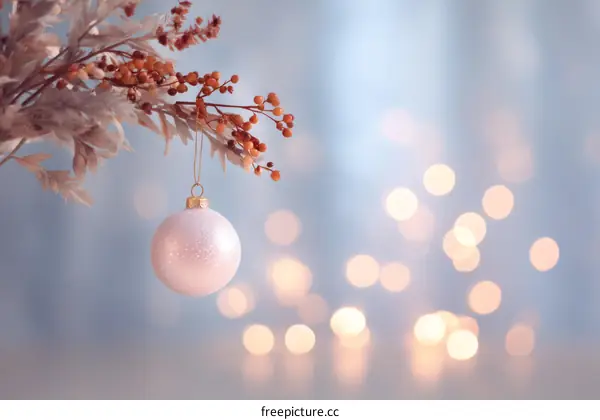 Elegant Christmas Ornament with Bokeh Background