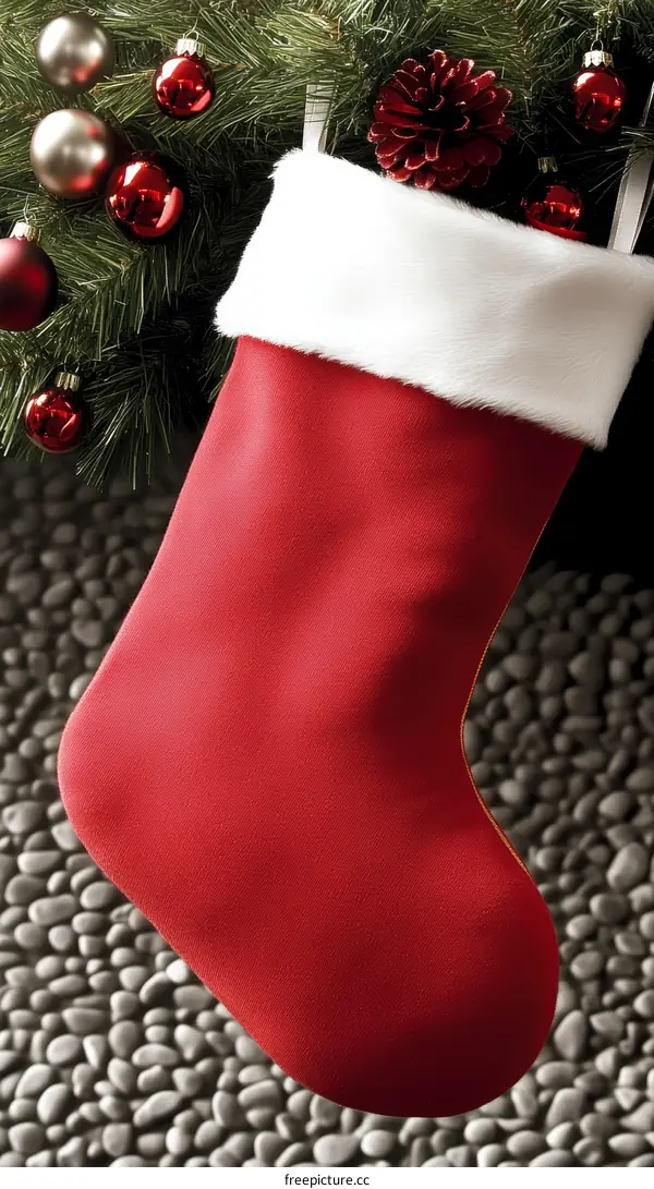 Christmas Stocking with Festive Decorations