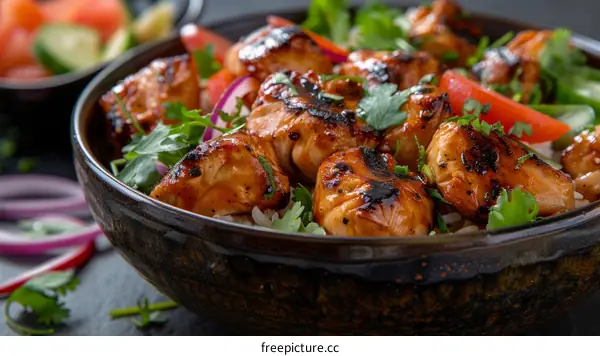 Chicken Teriyaki over Rice with Mixed Vegetables