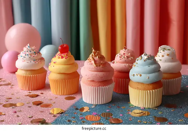 Colorful Cupcakes for a Celebration