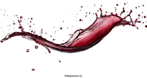 [Transparent Background PNG]Red Wine Splash Isolated on White Background