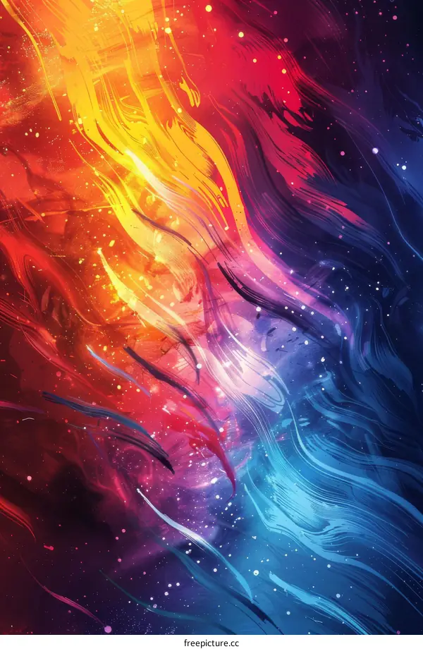 Abstract Colorful Liquid Painting