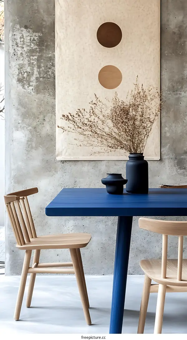 Modern Dining Room Decor with Abstract Art