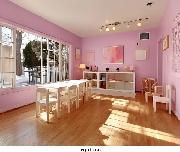 Pink Classroom Interior Design for Kids