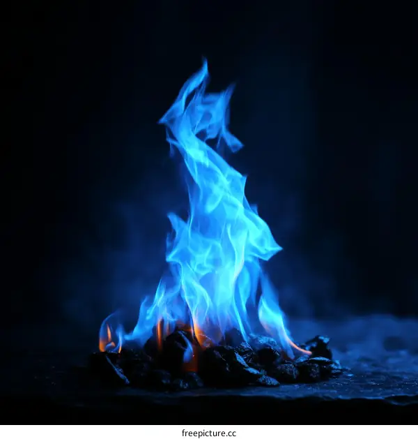 Vibrant Blue Flame Abstract