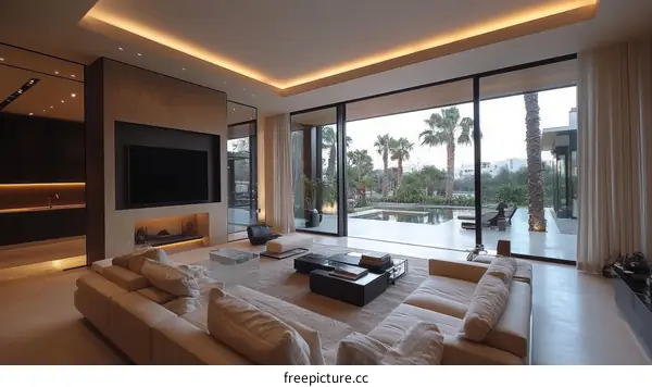 Modern Living Room with Stunning Outdoor View