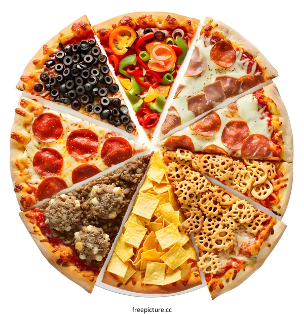 Variety of Pizza Toppings Close Up