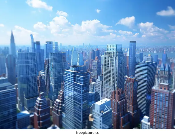 City Skyline with Towering Skyscrapers