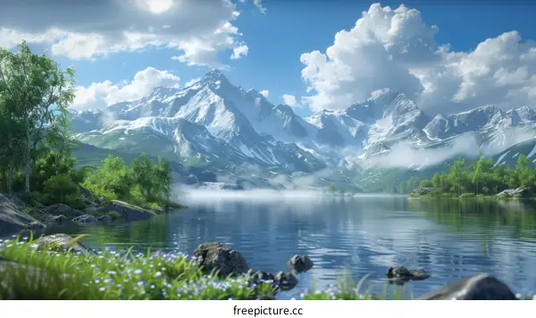 Tranquil Mountain Lake and Forest Landscape