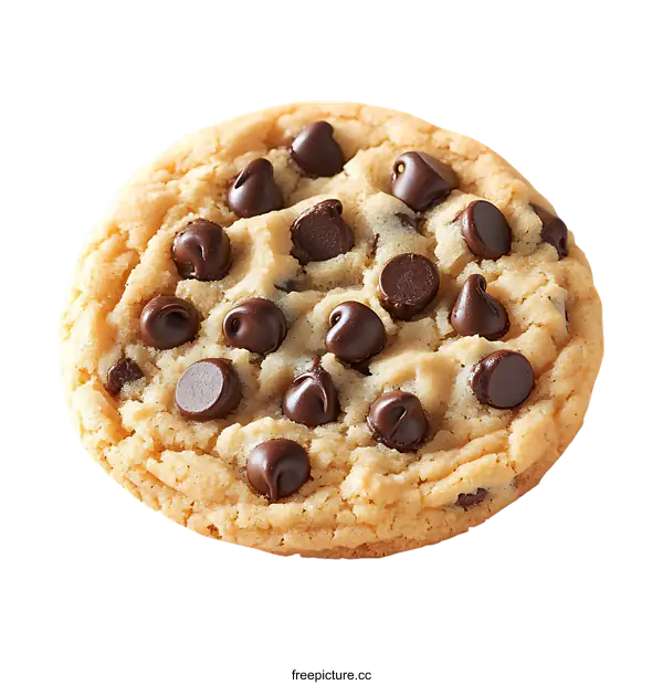 [Transparent Background PNG]Delicious Chocolate Chip Cookie Close-up