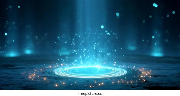 Abstract Light Circle Portal Illusion