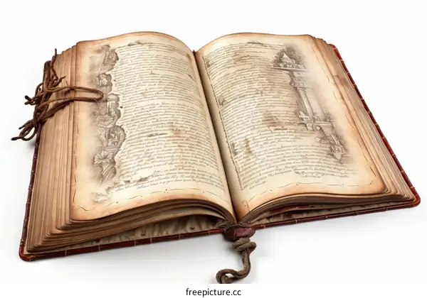 An illustration of an open book with a white background