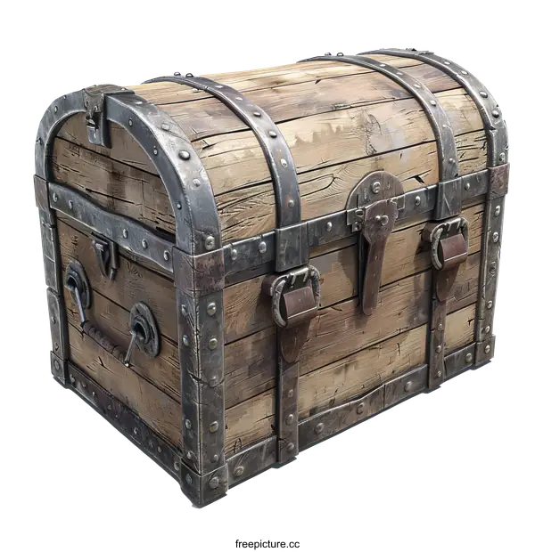 [Transparent Background PNG]An old wooden treasure chest