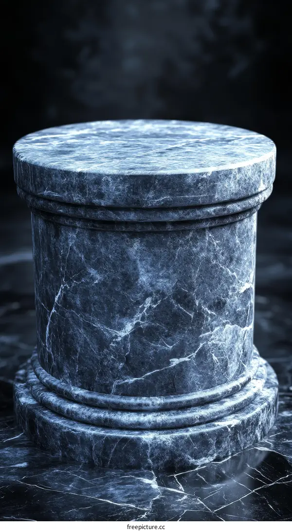 Dark Blue Marble Pedestal Display