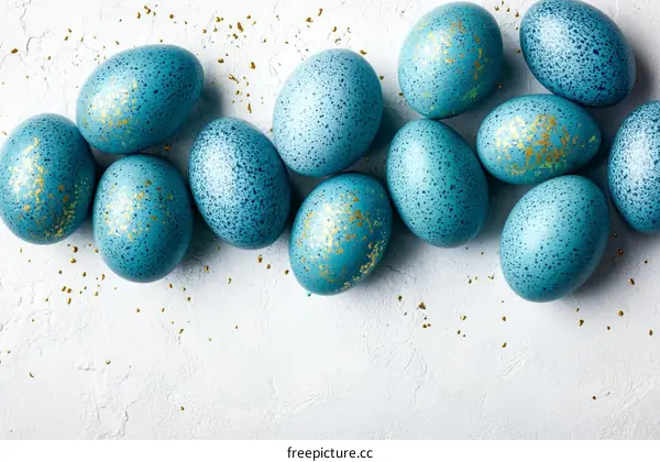 Beautiful Pastel Blue Easter Eggs