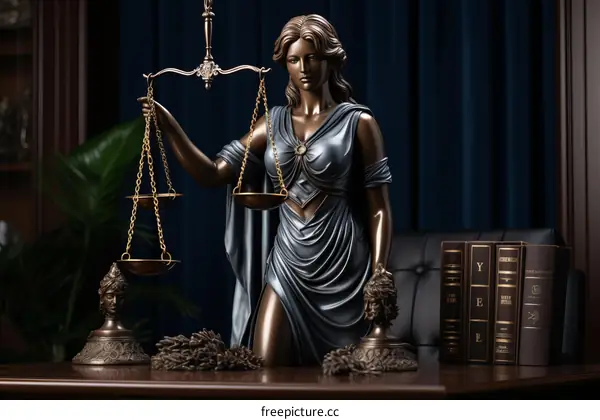 Themis Greek Goddess of Justice holding scales