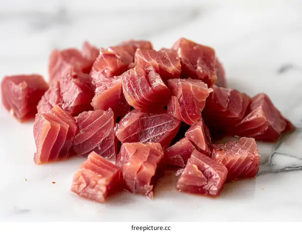 diced raw tuna