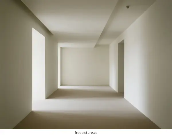 An empty room with plain white walls and neutral floor