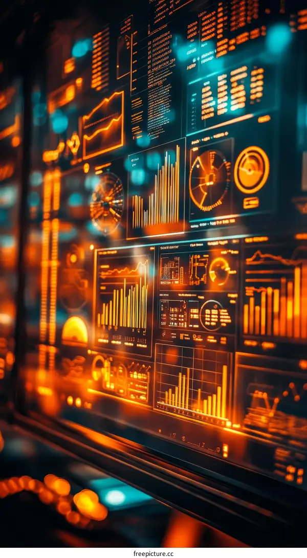 Futuristic Data Visualization Display