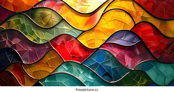 Colorful Abstract Stained Glass Window