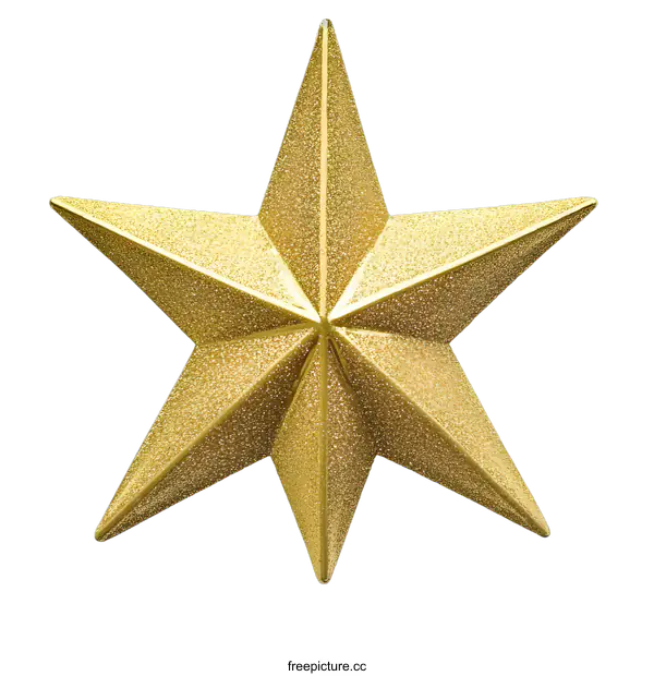 [Transparent Background PNG]Shiny Golden Star Decoration