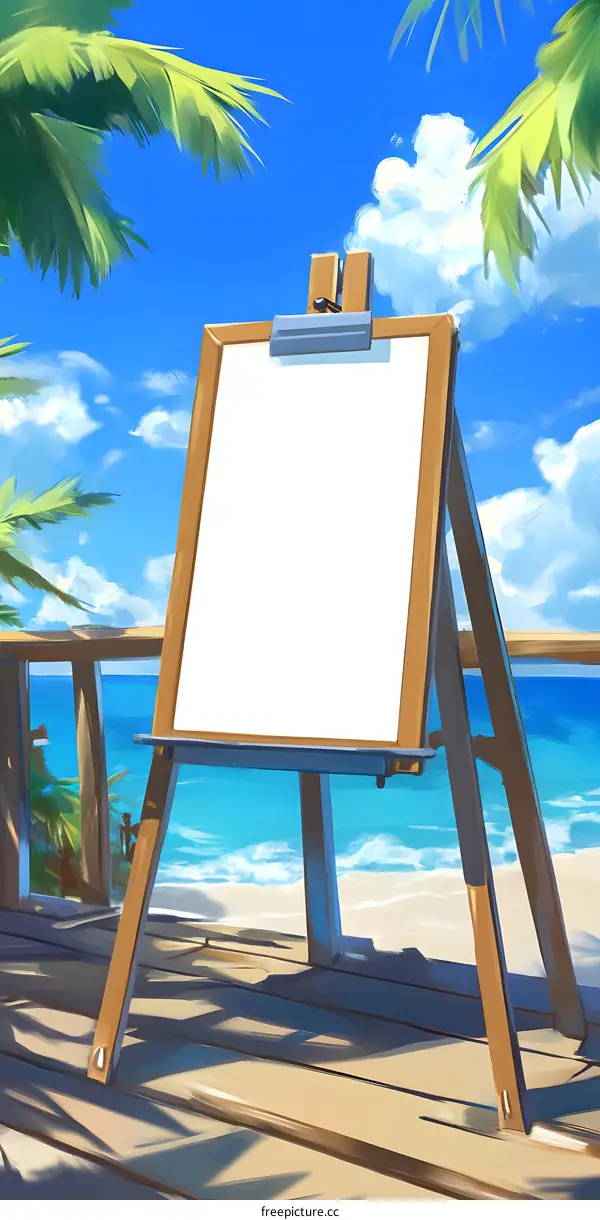 Blank Canvas on Easel Beach Art Painting Landscape
