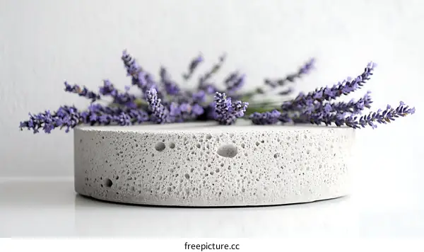 Lavender Arrangement in a Concrete Tray