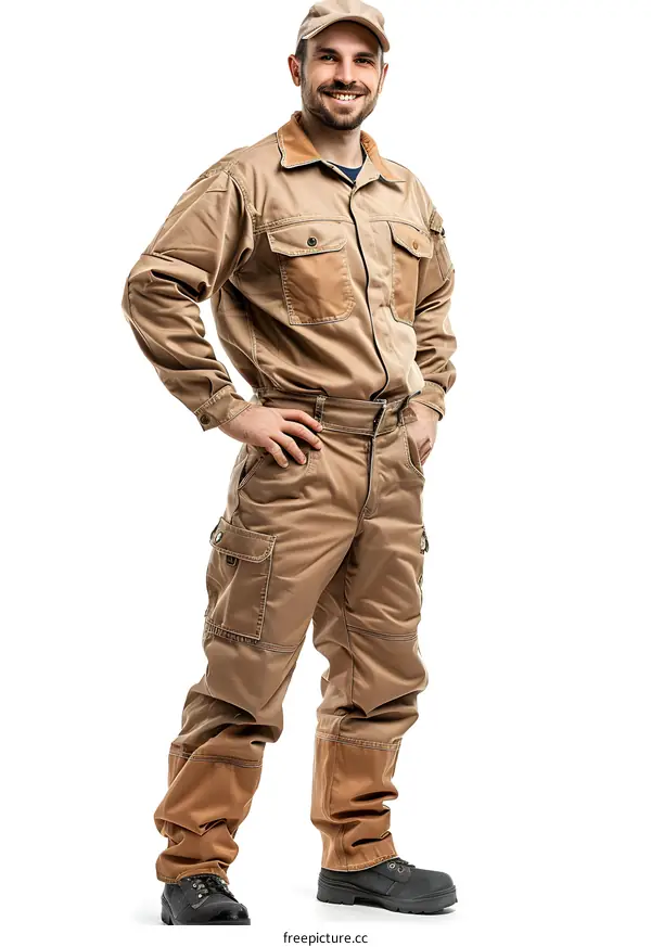 Construction Worker Posing in Uniform